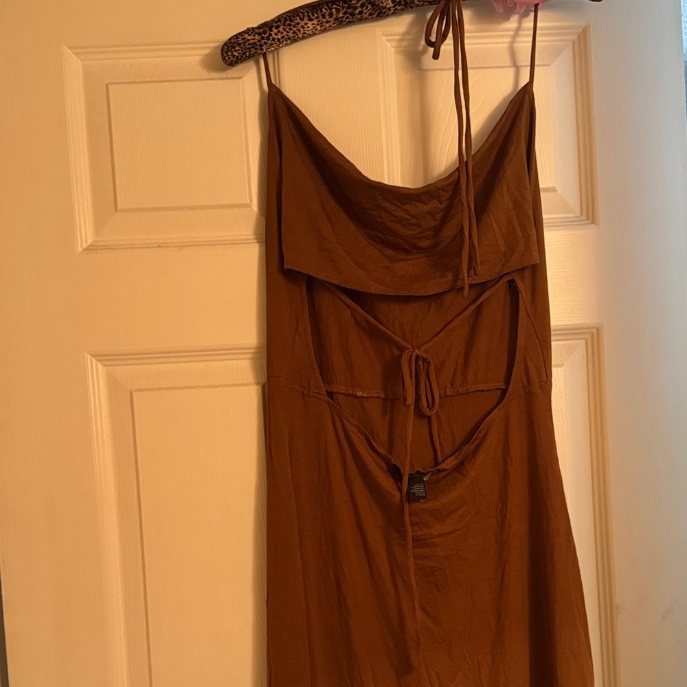 👝👡Forever 21 tie up in back Brown Dress